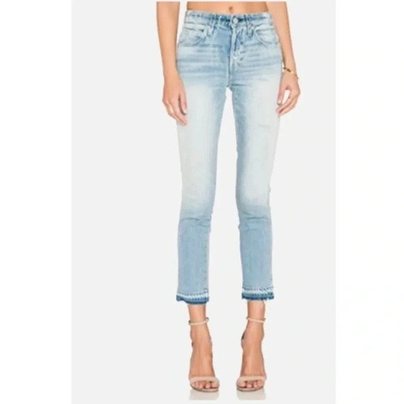 AMO Babe Sweet Cheeks Jeans Women’s Size 27 Blue Raw Hem Button Fly‎ Ankle Denim - Picture 16 of 16